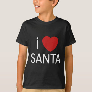 Kids Toddler I Love Santa Claus Boys Girls Christm T-Shirt