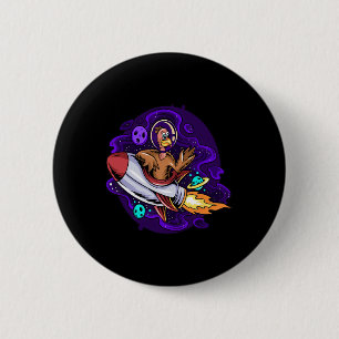 Kids Toddlers Funny Thanksgiving Turkey Riding Spa 2 Inch Round Button