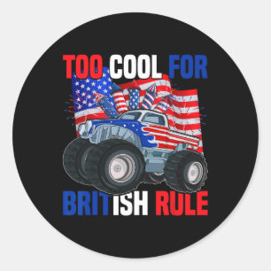 Kids Too Cool For British Rule 4th Of July Classic Round Sticker