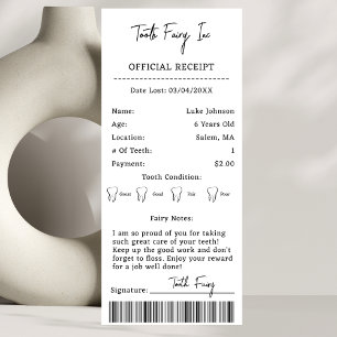 Kids Tooth Fairy Letter Certificate 1st Tooth Lost Invitation