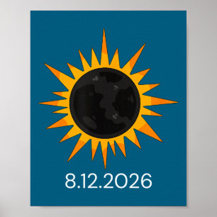 Kids Total Solar Eclipse 12th August Poster
