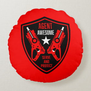 Kids Toy Dart Gun Battle Round Pillow
