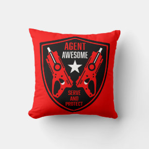 Kids Toy Dart Gun Battle Throw Pillow