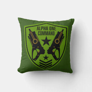 Kids Toy Dart Gun Battle Throw Pillow