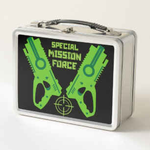 Kids Toy Gun Battle Christmas And Birthday Metal Lunch Box