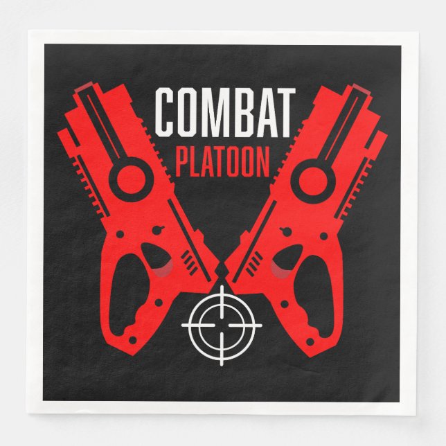 Kids Toy Gun Battle Christmas Napkin (Front)