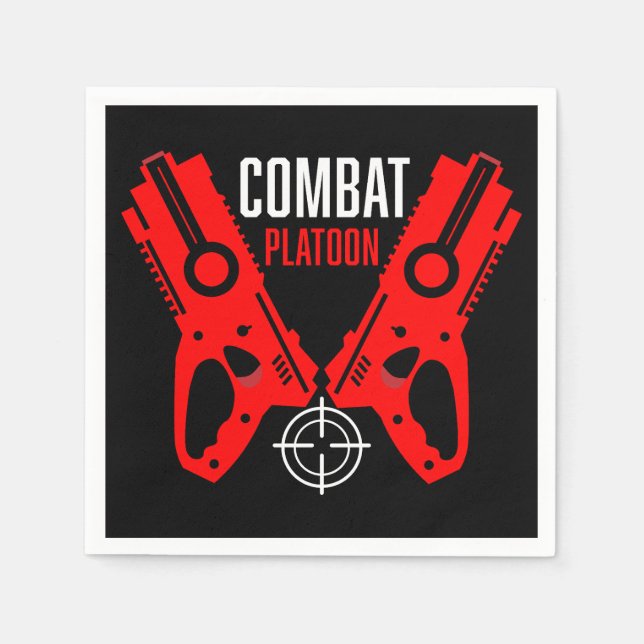 Kids Toy Gun Battle Christmas Napkin (Front)