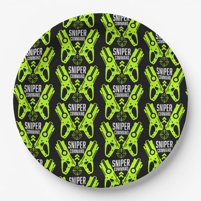 Kids Toy Gun Battle Christmas Paper Plate (Front)