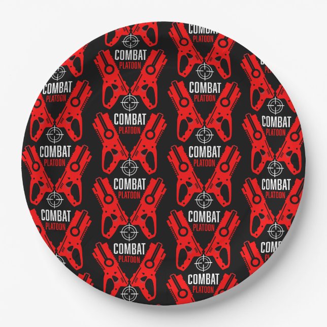 Kids Toy Gun Battle Christmas Paper Plate (Front)