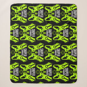 Kids Toy Gun Battle Christmas Sherpa Blanket