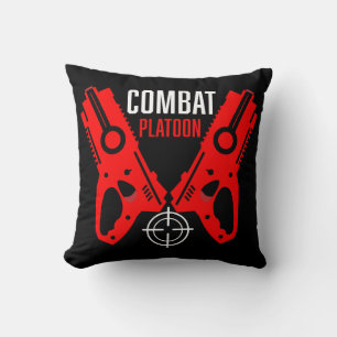 Kids Toy Gun Battle Christmas Throw Pillow