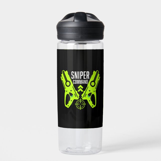 Kids Toy Gun Battle Christmas Water Bottle (Front)