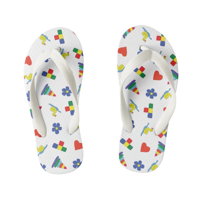 Kids toys patterned. kid's flip flops (Footbed)