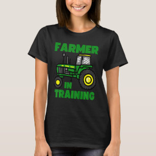 Kids Tractor Boy Farmer In Training Farming Tract T-Shirt