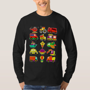 Kids Tractor Fire Brigade Airplane Missile Boy Veh T-Shirt