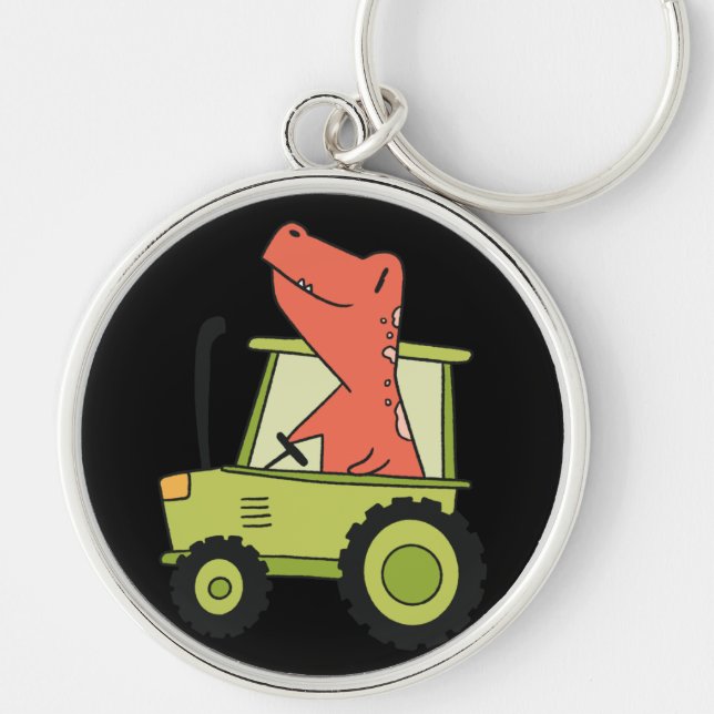 Kids Tractor with Trex  Farmer Keychain (Front)