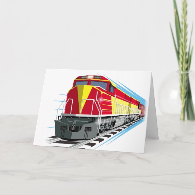kids train birthday card (Front)
