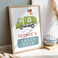 Kids Trash Bash Garbage Truck Birthday Welcome