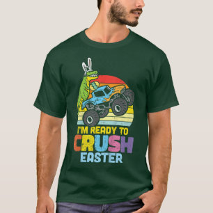 Kids Tre Monster Truck Ready To Crush Easter Boys  T-Shirt