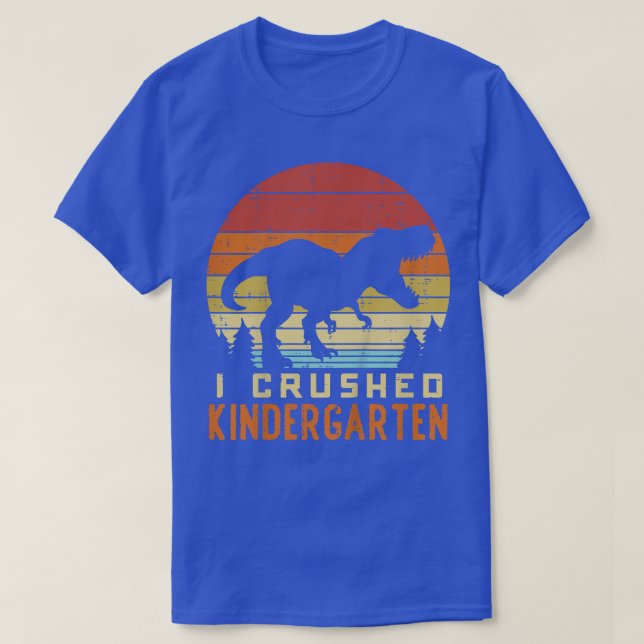 Kids Tre Silhouette I Crushed Kindergarten Retro L T-Shirt (Design Front)