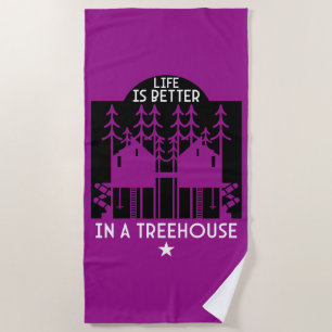 Kids Treehouse Back To School Boy Beach Towel