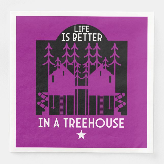 Kids Treehouse Back To School Boy Napkin (Front)
