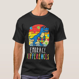 Kids Trex Dino Embrace Differences Toddler Boys Au T-Shirt