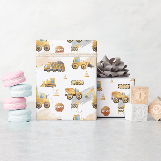 Kids Trucks Pattern Wrapping Paper (Baby Shower)