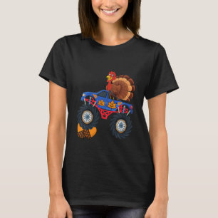 Kids Turkey On Monster Truck Thanksgiving 2021  Bo T-Shirt
