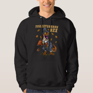 Kids Turkeysaurus Rex Dab Turkey Dino Toddler Boys Hoodie