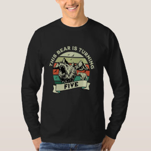 Kids Turning 5 Years Old Birthday Boy Bear 5th Bda T-Shirt