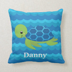 KIDS TURTLE Waves Custom Pillow For Boat Gift