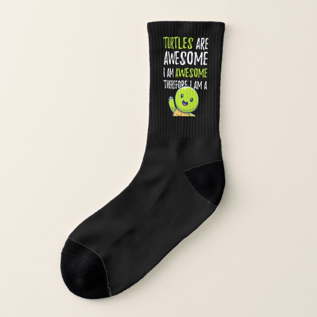 Kids Turtles Are Awesome Therefore I Am A Turtles  Socks (Left Outside)