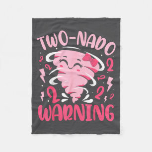 Kids Two-nado Warning 2nd Birthday Nk Tornado Birt Fleece Blanket