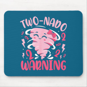 Kids Two-nado Warning 2nd Birthday Nk Tornado Birt Mouse Pad