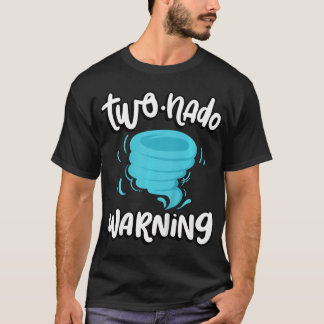 Kids Two-nado Warning 2nd Birthday Tornado Themed  T-Shirt