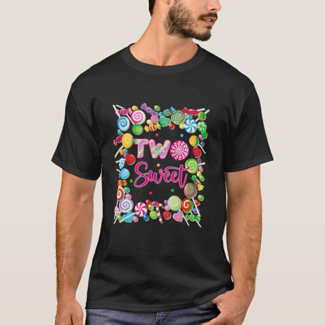 Kids Two Sweet Birthday Outfit Girl 2 Years Old Sw T-Shirt (Front)
