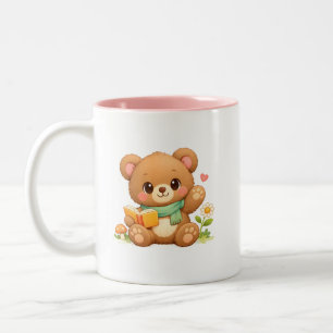Kids Two-Tone Mug "Fairytale Reading Bear"