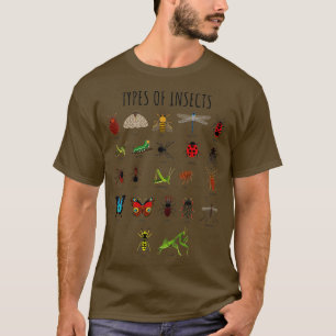 Kids Types Of Insects Bug Identification Science T-Shirt