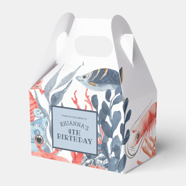 Kids Under The Sea Birthday Party Favor Box (Front Side)