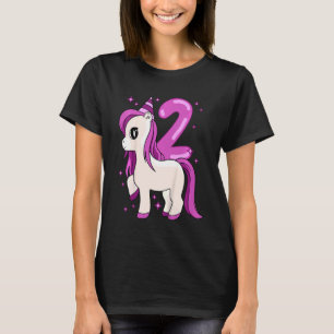 Kids Unicorn 2 Years Birthday T-Shirt