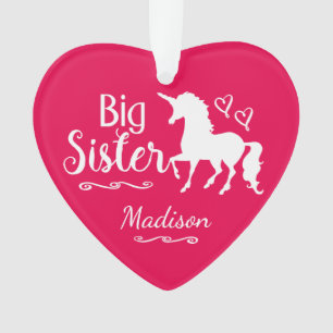 Kids Unicorn Big Sister Sibling Girls Christmas Ornament