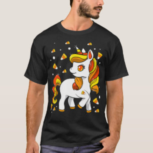 Kids Unicorn Candy Corn Girls Halloween T-Shirt