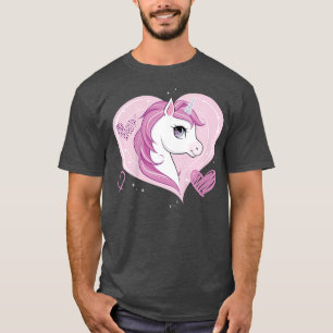Kids Unicorn Heart Valentines Day Cute VDay Pajama T-Shirt