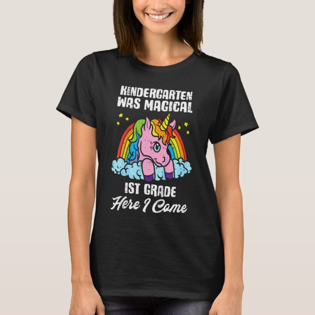 Kids Unicorn Rainbow Kindergarten Was Magical Cute T-Shirt (Front)