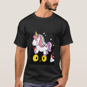 Kids Unicorn Riding Cat Women Halloween Boys Girls T-Shirt