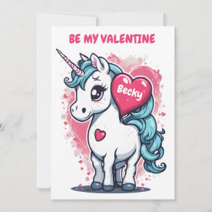 Kids Unicorn Valentine's Day Holiday Card