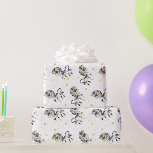 Kids Unicorn Zebra Wrapping Paper