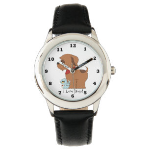 Kids Unisex I love dogs watch
