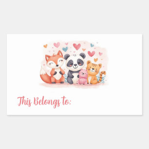 Kids Valentine Gift Labels   Cute Animal Stickers